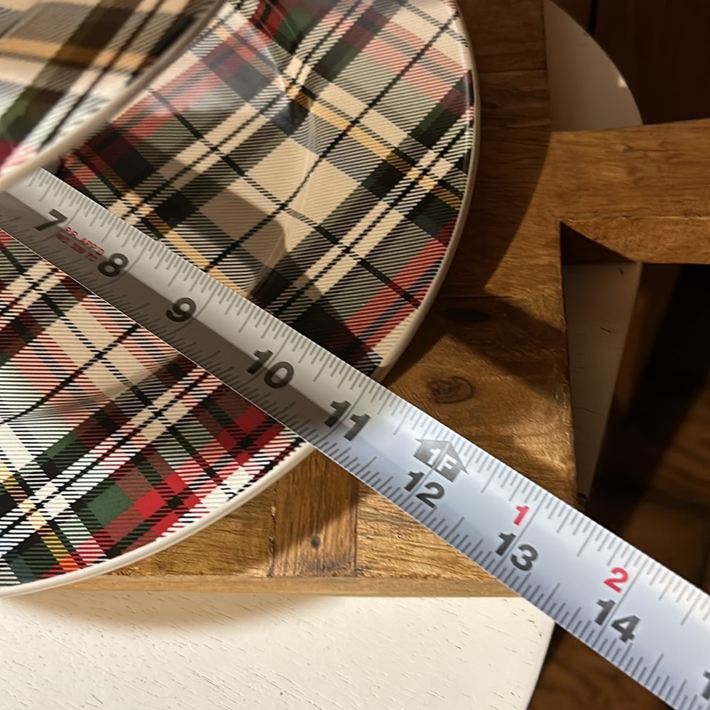 Pottery Barn Plaid 3 Tier Desert Stand BNWT - Picture 5 of 8